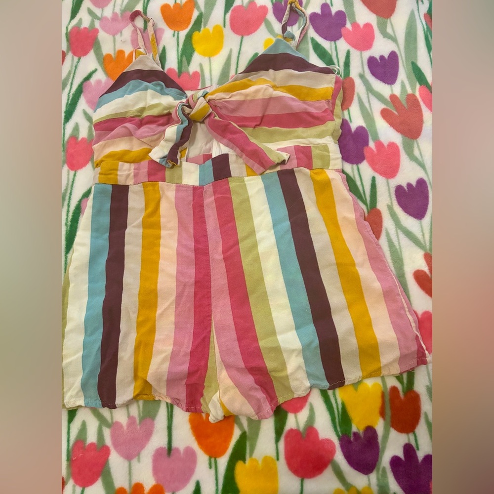 Striped multicolored romper